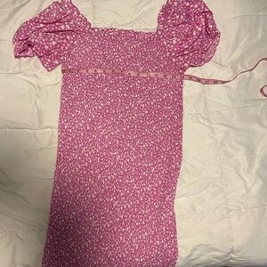 Pink Floral Kids Dress